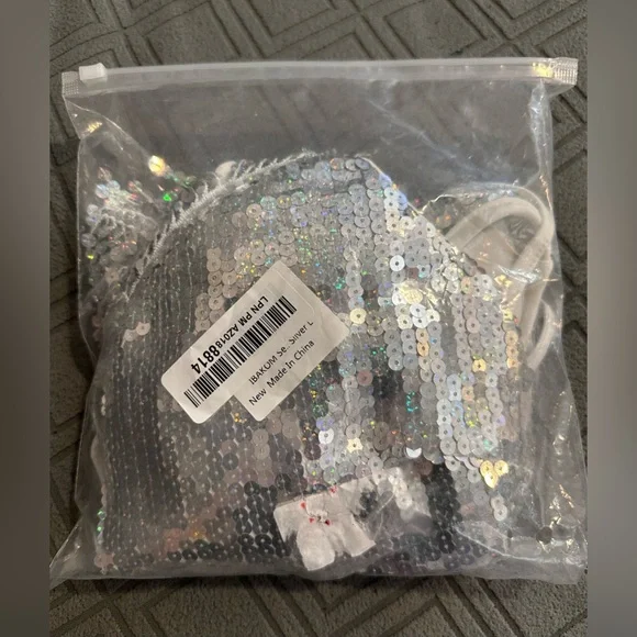 Bodysuit Leotard Sexy, Sequins Fringe large silver christmas new year party - Picture 8 of 9